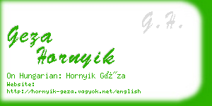 geza hornyik business card